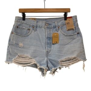 Levi's, NWT, 501 Jean Shorts, A High Rise, Distressed, Frayed Hemline, Womens 32